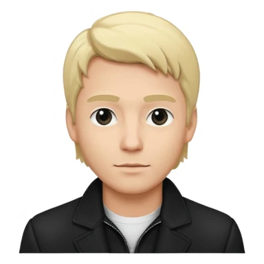 balck and white photo man blonde in classic jacket sticker