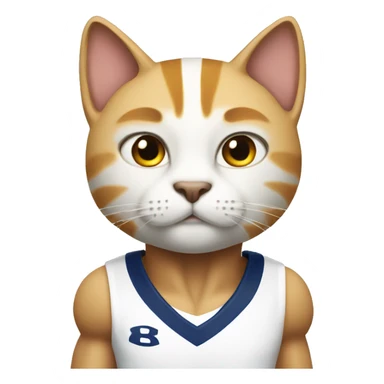 White Footballer  cat Muscular sticker