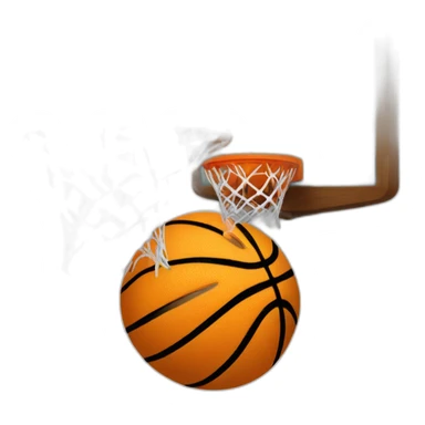 ballon de basket sur une pommen sticker