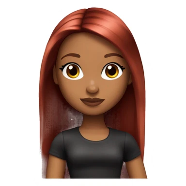 Tan Bratz doll with super long lashes dark straight red hair sticker