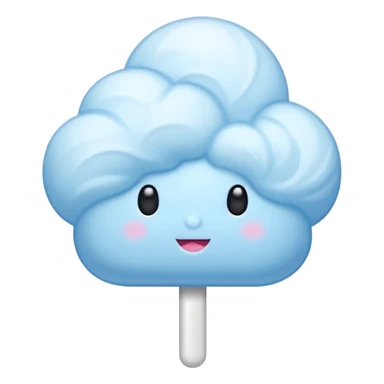 Blue Cloud Cotton Candy – light white puff, oversized and airy. sticker
