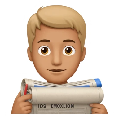 man with rolled newspaper sticker