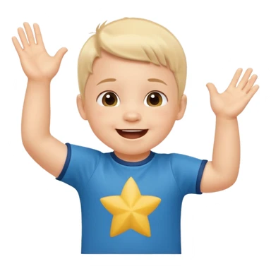 A toddler with a tiny jersey shirt, clapping with adorable enthusiasm jumping sticker