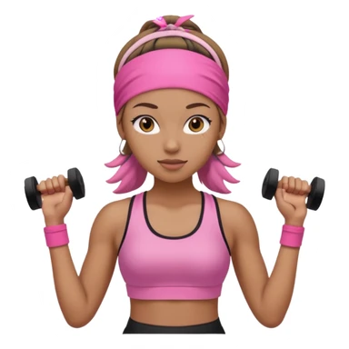 gym girl with pink headband sticker