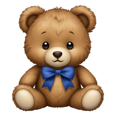 Teddy with dark blue bow sticker