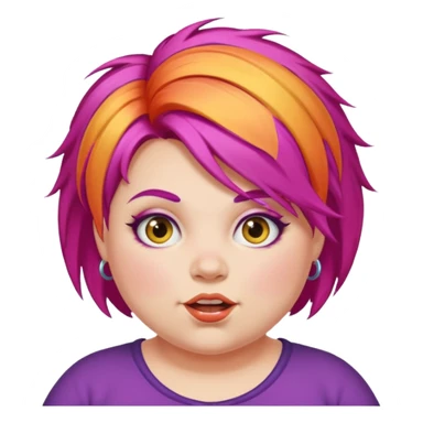 Make a gay fat girl with crazy colored hair sticker