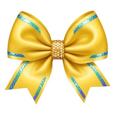 yellow flower bow with glitter sticker