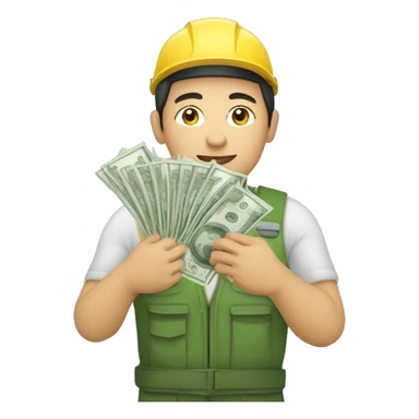 kazakh worker with money in hands sticker