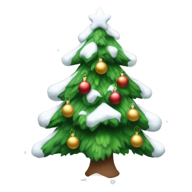 christmas tree with snow and ornaments  sticker