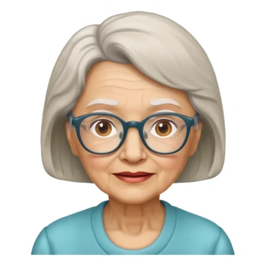 elderly woman with glasses sticker