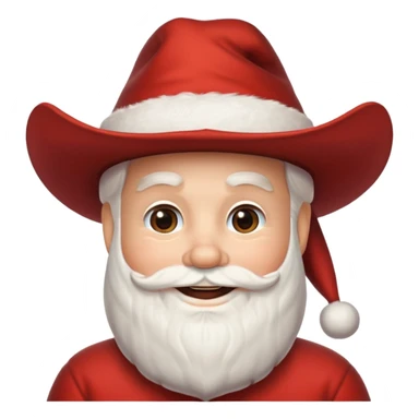 Santa with a cowboy hat just the head sticker