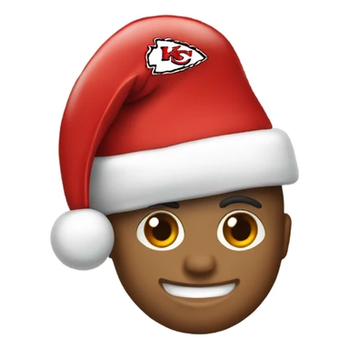Kansas City Chiefs logo with a Christmas hat on it sticker