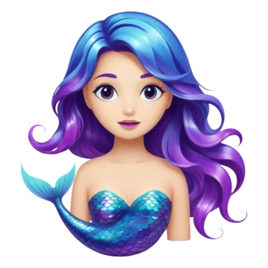 Iridescent mermaid hair sticker