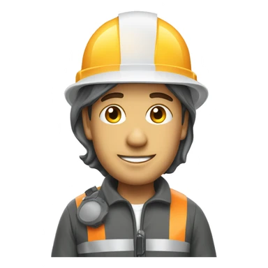 technician with safety helmet sticker