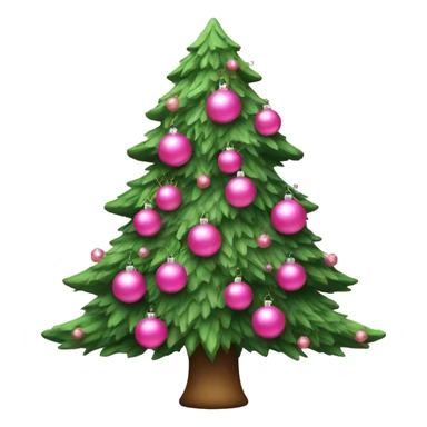 christmas tree with pink ornaments and pink bows sticker
