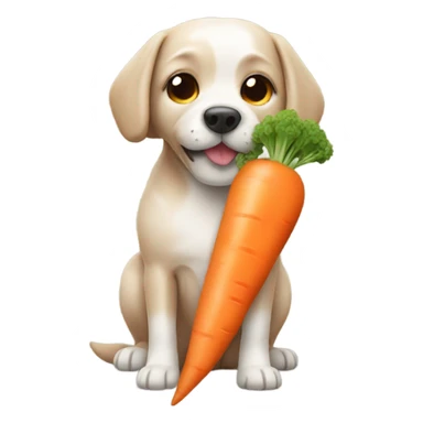 a dog with a body of a carrot sticker
