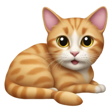 Pussy cat eating sticker