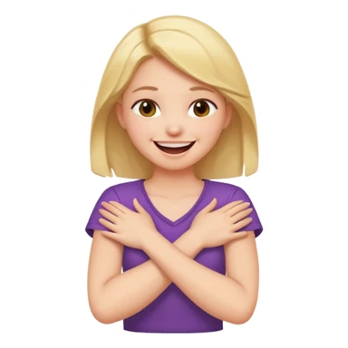 Arms crossed holding neck girl laughing sticker
