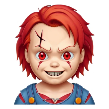 chucky horror icon neckless sticker