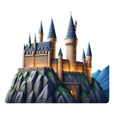 hogwarts castle on a starry night and owl flying in the air sticker