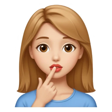 Chica de cabello castaño claro mandando un beso sticker