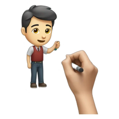 Man writing on a marker board sticker