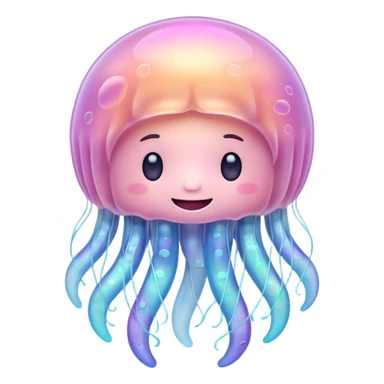 dreamy pastel jellyfish with a gentle smile sticker