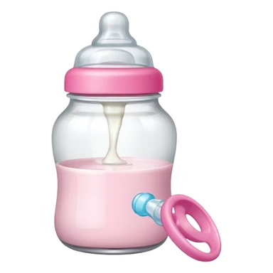 baby Milk bottle beside pacifier sticker