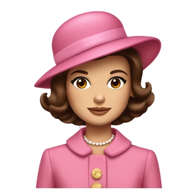 Young Jackie Kennedy in pink suit and pillbox hat sticker