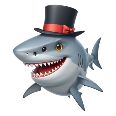 Shark with a top hatrr sticker