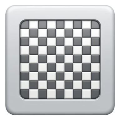 Light gray and white square with a checkered pattern 8x8 3d icon without boarder sticker