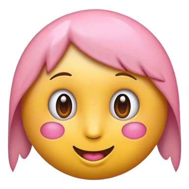 Ein gelber runder Emoji der süß guckt und um ihn herum sind die kleine Herzen sticker