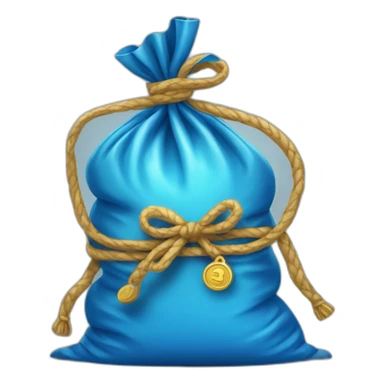 sack of blue shiny coins sticker