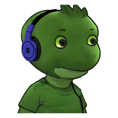 Kid wearing headphones  sticker