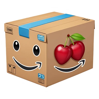 caja de Amazon prime color cherry red sticker