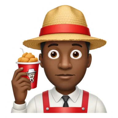 Black man with big nose and KFC bucket sticker