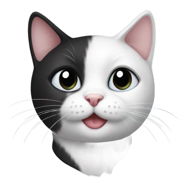 black and white cat with black moustache sticker