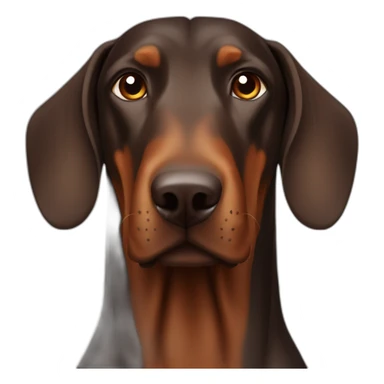 Brown Doberman with long ears sticker