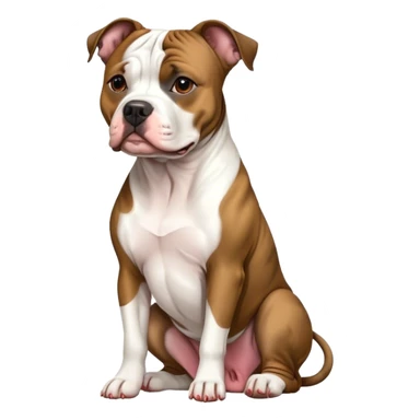 Brindle pitbull American bulldog sitting sticker