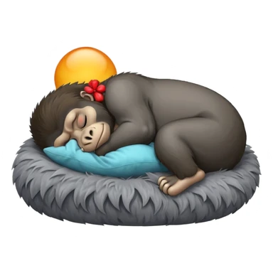 gorilla sleeping on pillow sticker