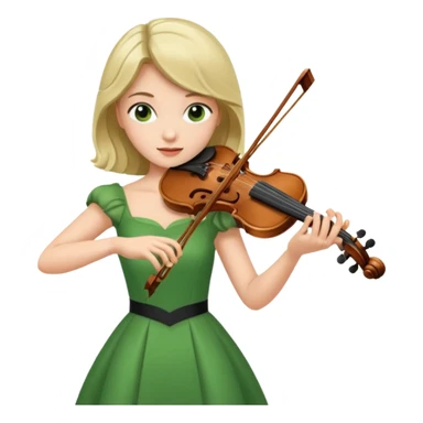 GREEN   FEMALE VIOLINIST sticker