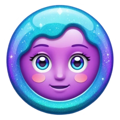 Glitter Purple and Cian plus sticker