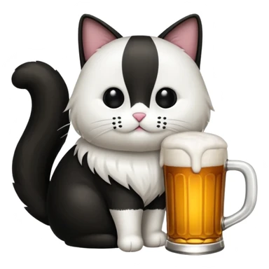 Un chat qui boit une bière sticker