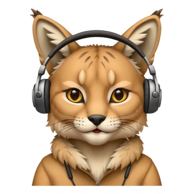 lynx with headphones listening to music sticker