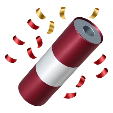 Burgundy and white confetti popper sticker