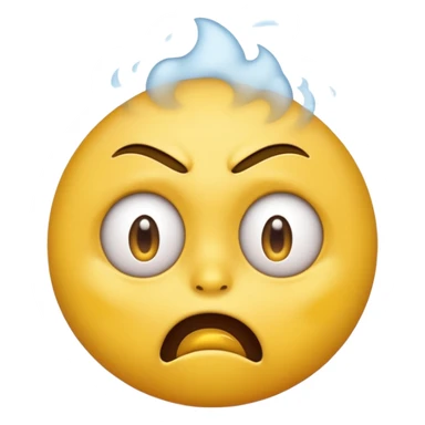 yellow emoji head, one eye twitching with rage, furrowed brow, steam coming from head sticker