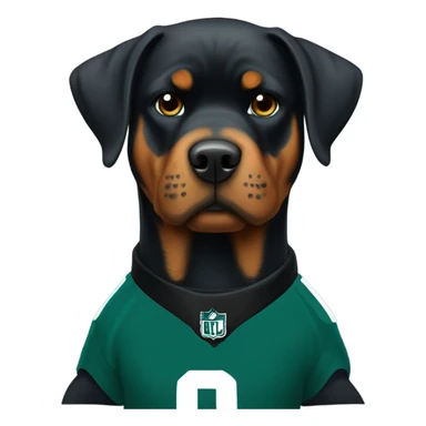 Rottweiler wearing Philadelphia Eagles jersey  sticker