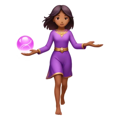 
A small figure walks across a glowing bridge, holding soft pink and purple orbs in each hand—symbolizing compassion and forgiveness. A gentle heart aura trails behind them, showing healing in motion. sticker