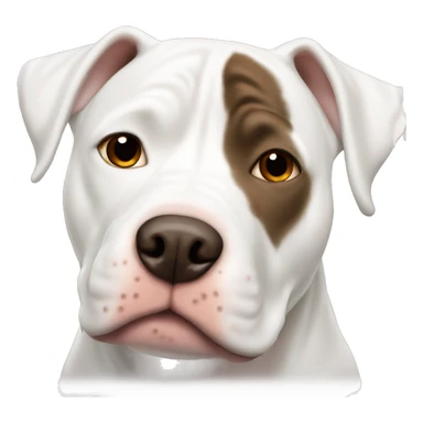 White pitbull with brown spot on eye sticker