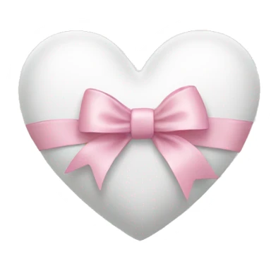 white heart with light pink ribbon bow sticker
